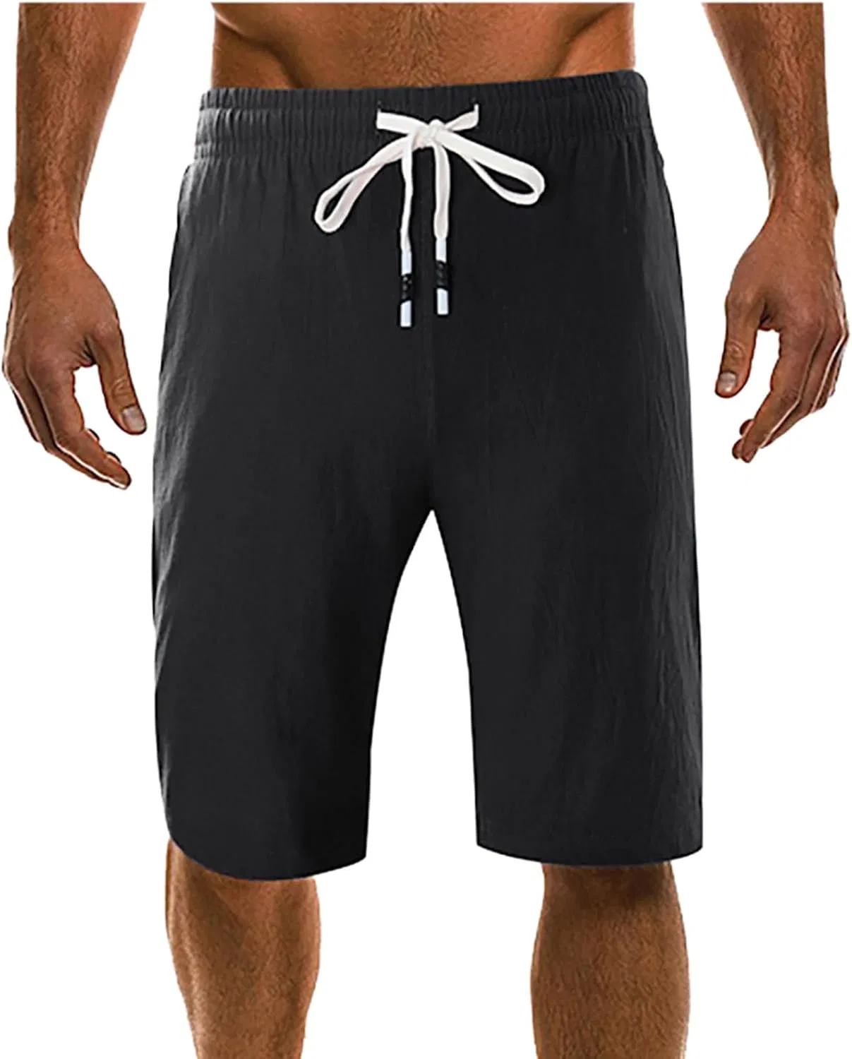 Мужские шорты Active Shorts, эластичный пояс на шнурке, черный