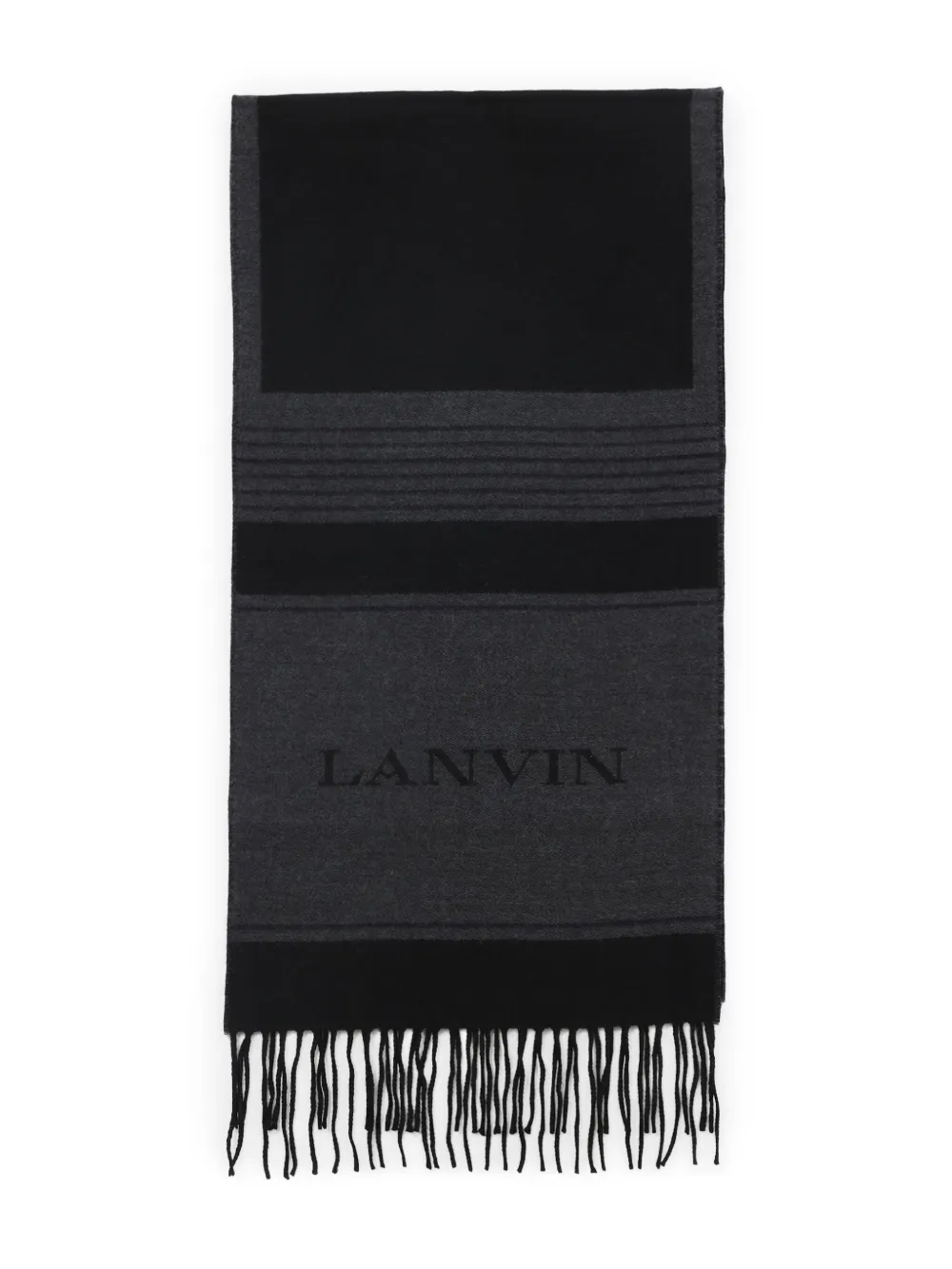

Полосатый шарф с бахромой Lanvin, черный