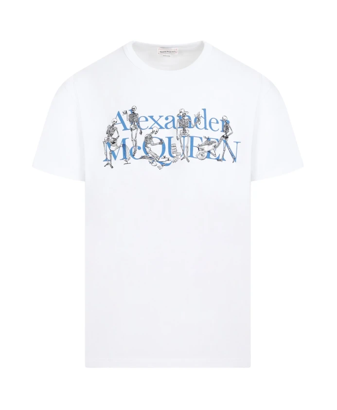 

Футболка с логотипом Skeleton Alexander Mcqueen, белый