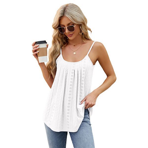 

Женский топ без рукавов на тонких бретелях с u-образным вырезом Yesfashion, White