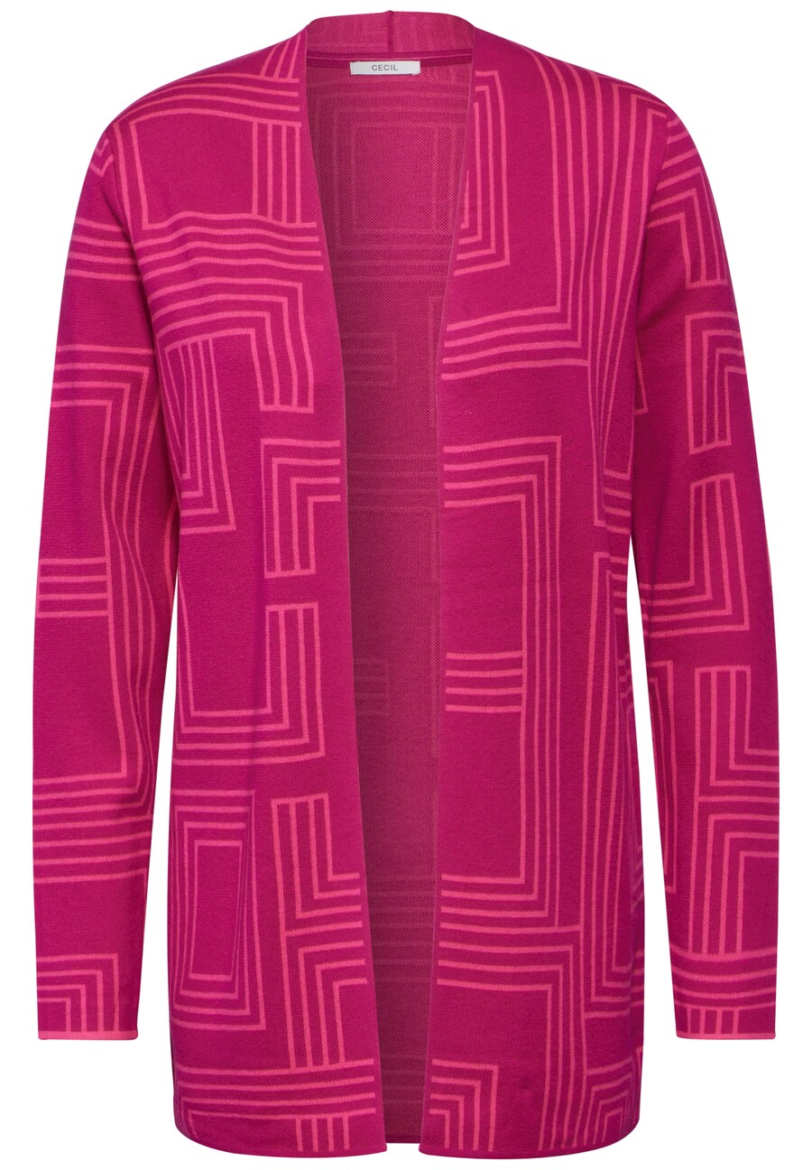 

Вязаный кардиган CECIL Knit Cardigan Aop, цвет pink/dark pink