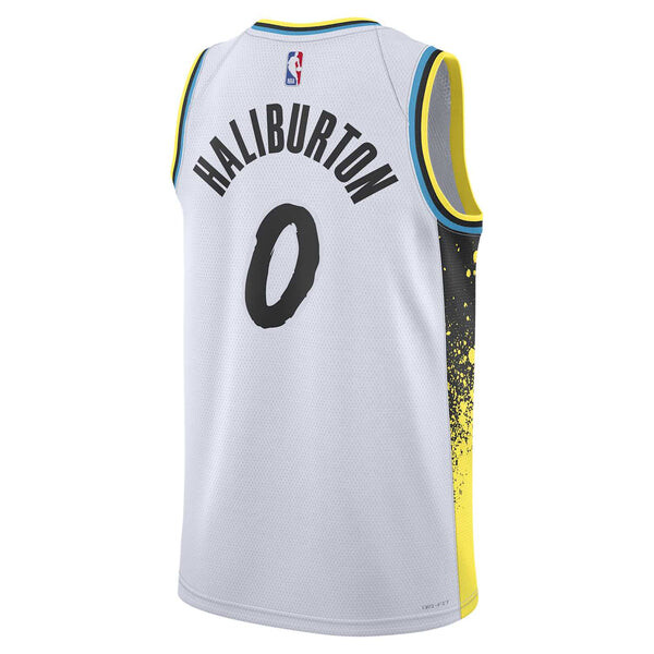 Спортивная футболка dri-fit nba indiana pacers 2024/25 city edition nba swingman jersey 'tyrese haliburton' Nike, белый — фото 2