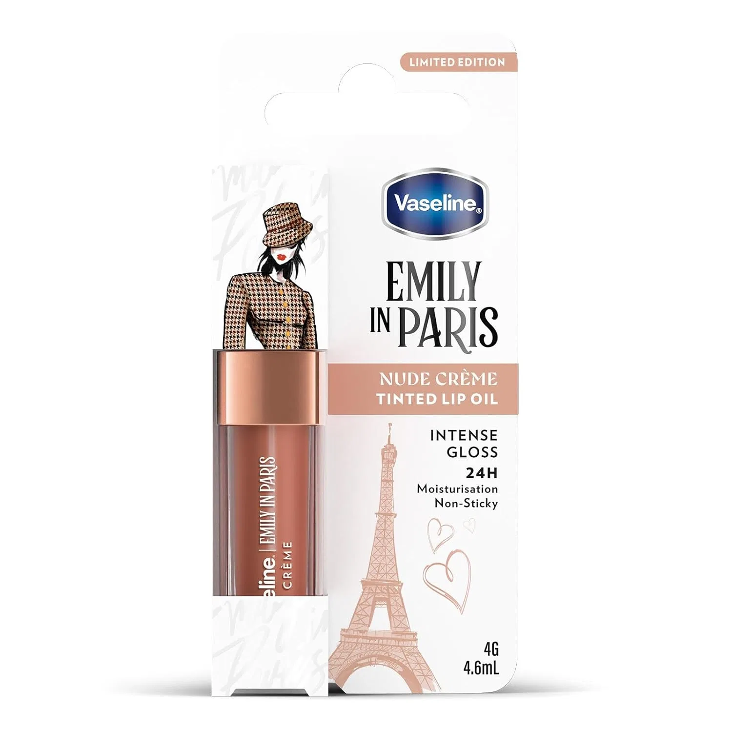 Масло для губ Vaseline x Emily in Paris Nude Crème, 4 г Vaseline, Nude Crème