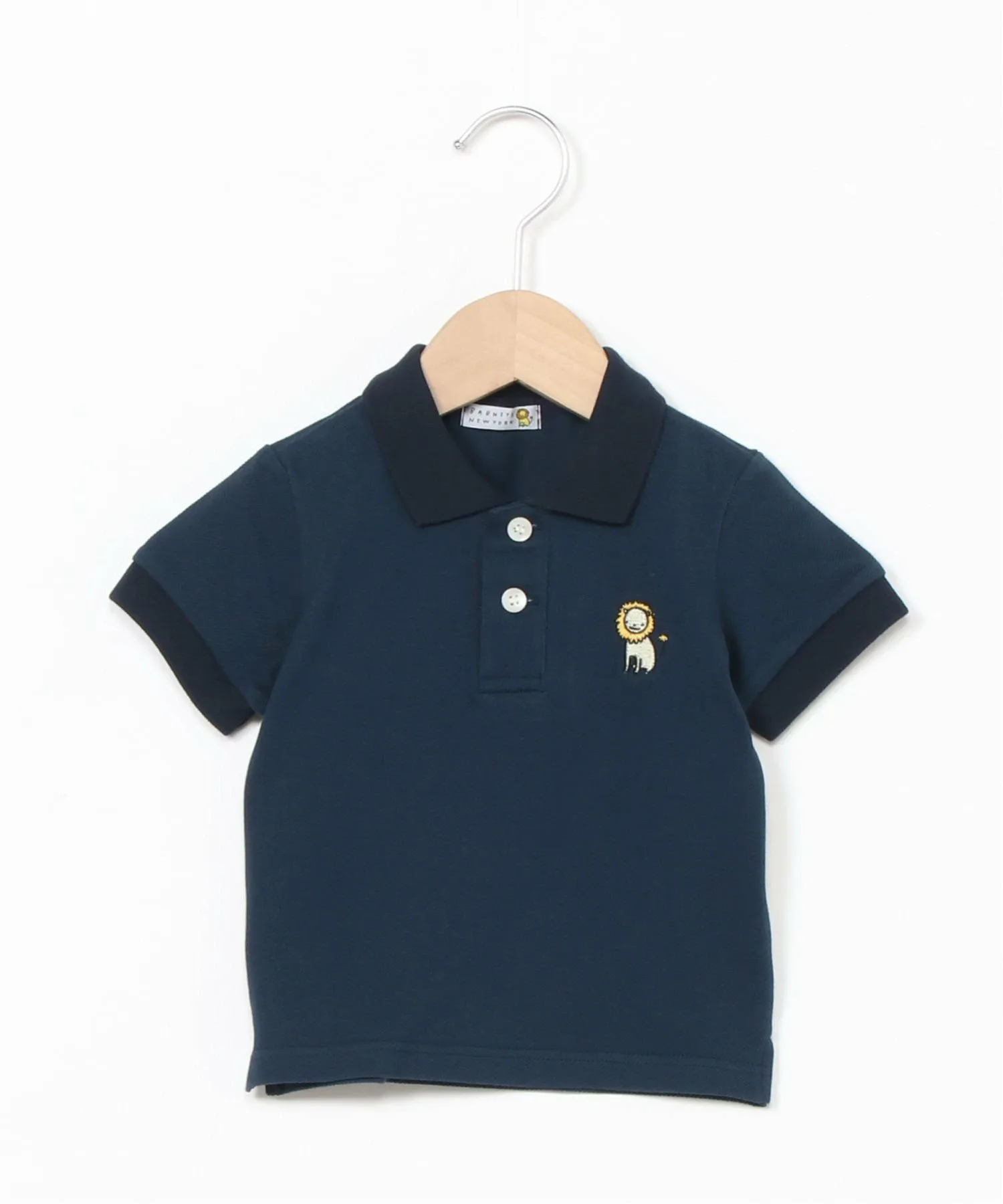 Футболка-поло с вышитым львом Barneys New York, NAVY