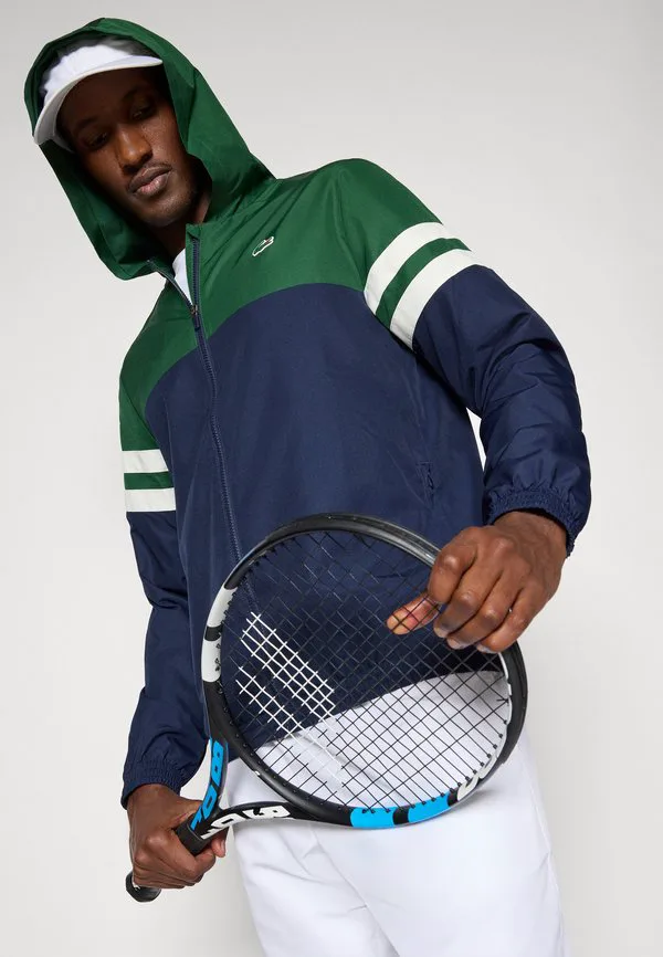 Теннисная куртка, куртка для активного отдыха Lacoste Sport, Navy Blue/Green Flour — фото 4