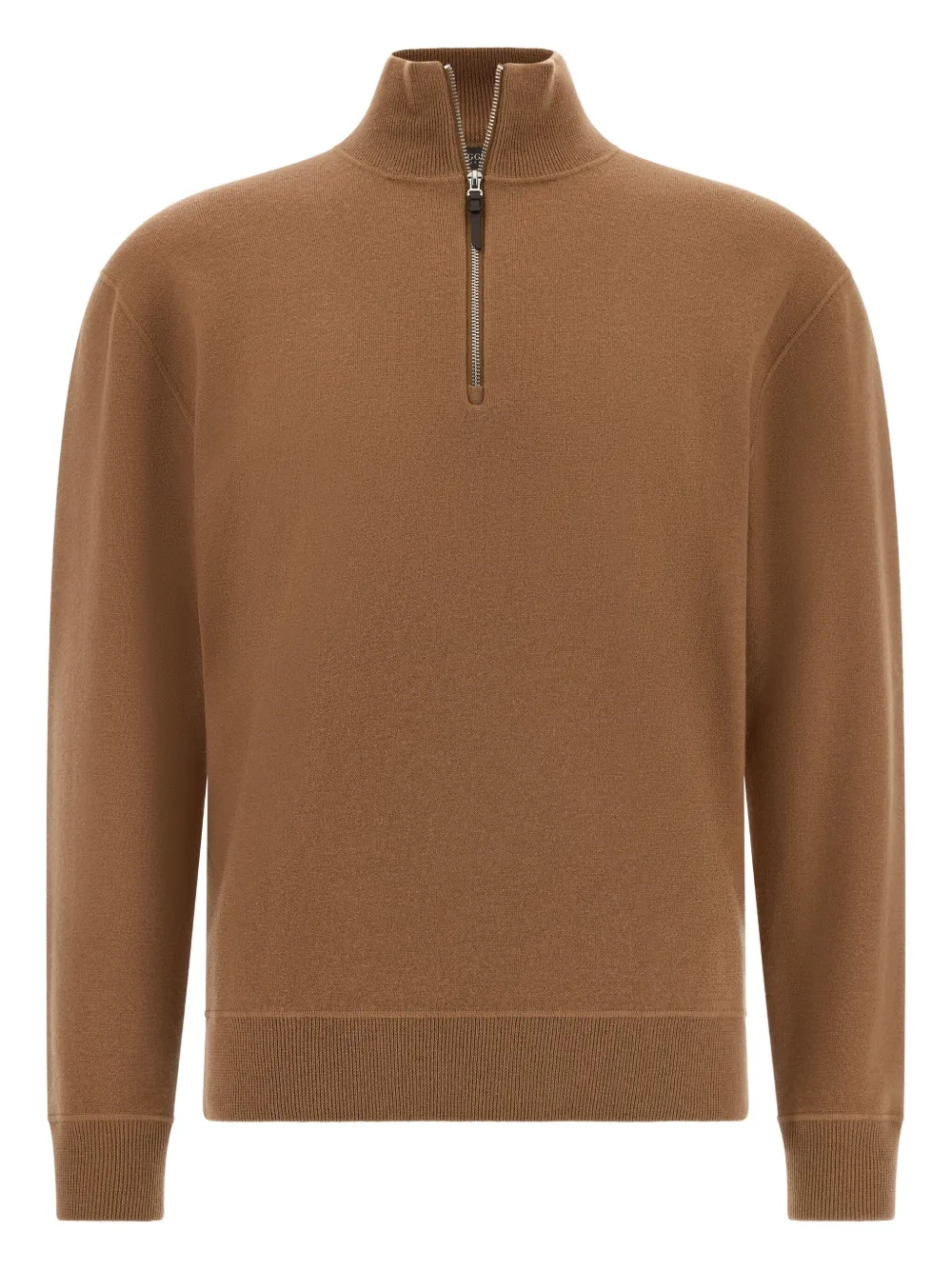 

Свитер с воротником на молнии Boggi Milano, коричневый