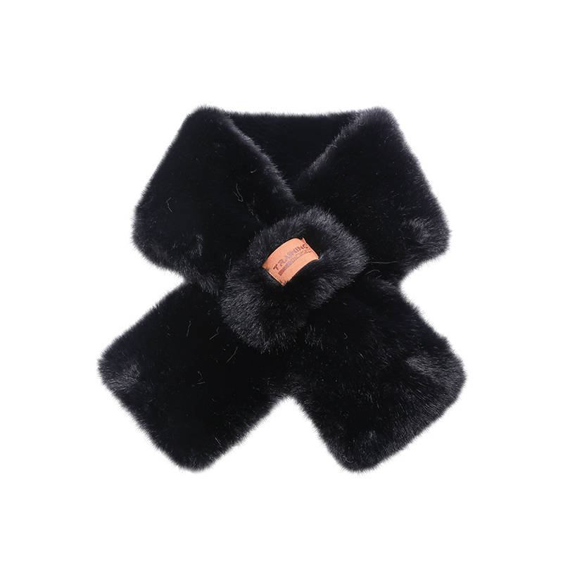 

Шарф из искусственного кроличьего меха вязаный Unisex 361°, classic черный[scarf-fleece-lined and thickened]