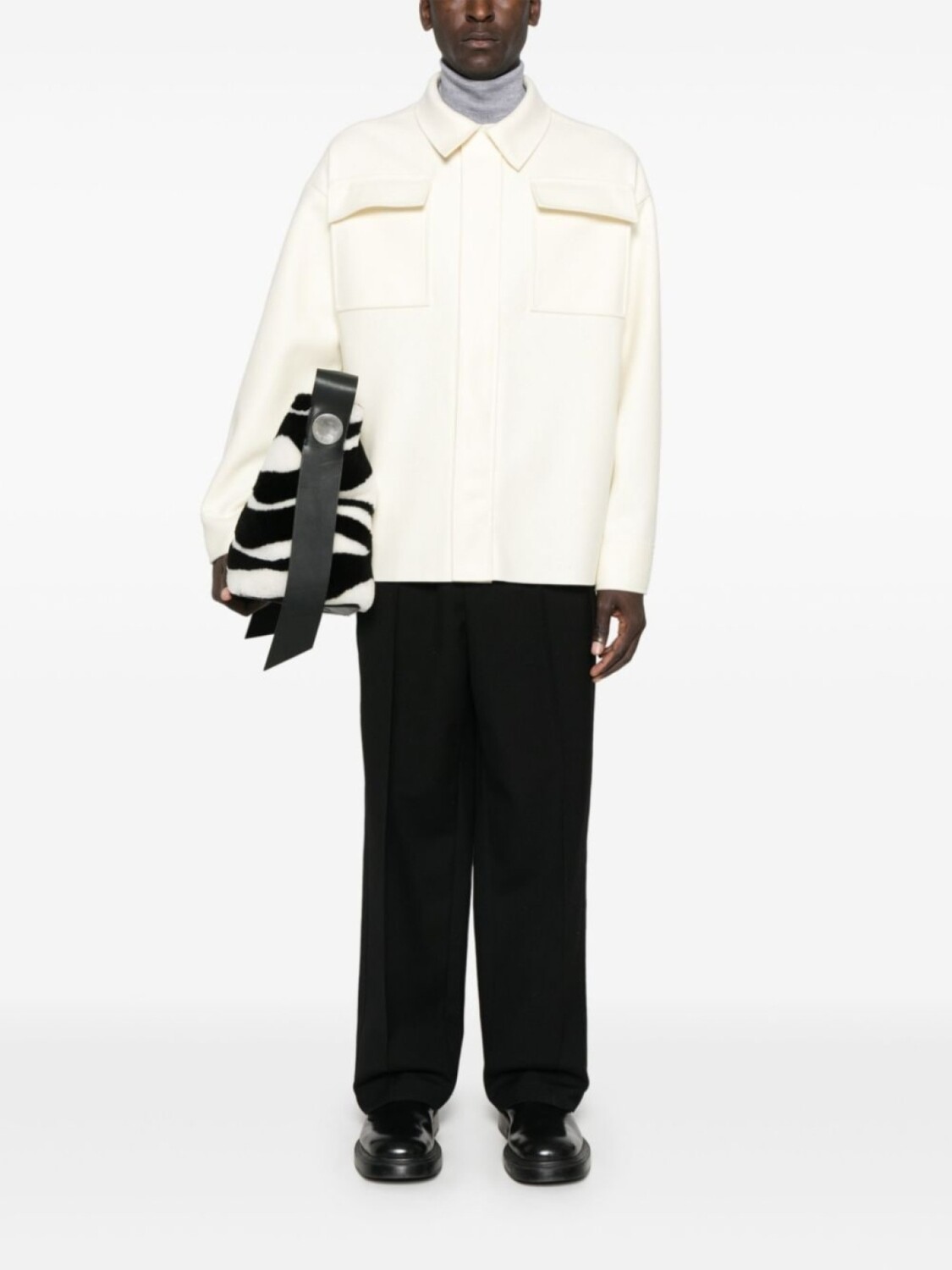 Войлочная рубашка Jil Sander, нейтральный цвет — фото 2
