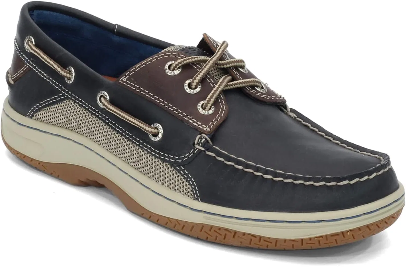 Мокасины с тремя люверсами Sperry, Navy/Brown — фото 2