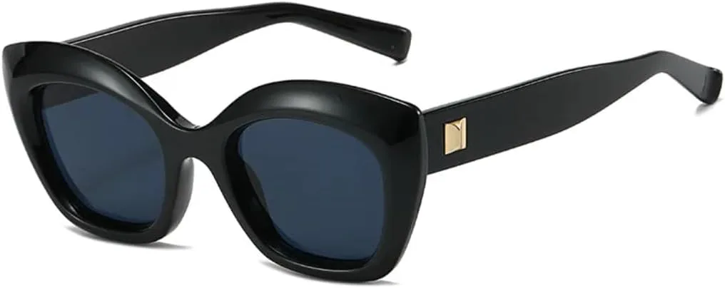 

Солнцезащитные очки «кошачий глаз» для женщин, ретро-очки с заклепками, мужские очки с леопардовым принтом, защита от УФ-излучения UV400 TOIPASTN, Black