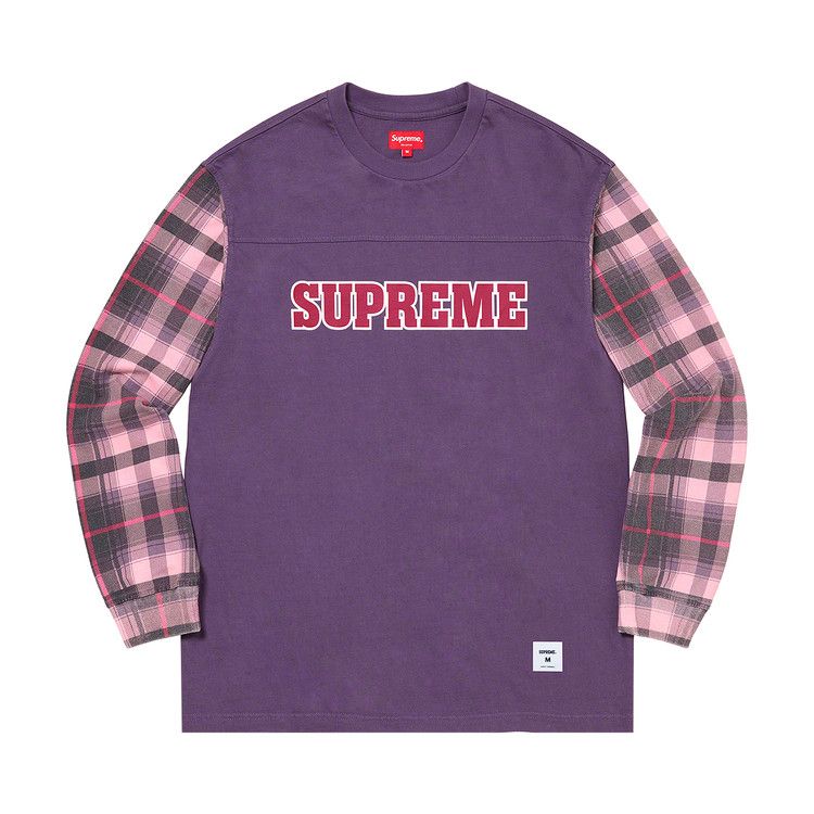 

Топ Supreme Plaid Sleeve Long-Sleeve Top, Dusty Purple