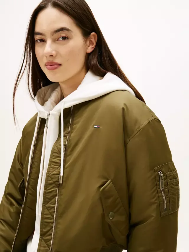 Базовая твиловая куртка-бомбер, цвет Тундра Олив Tommy Hilfiger — фото 4