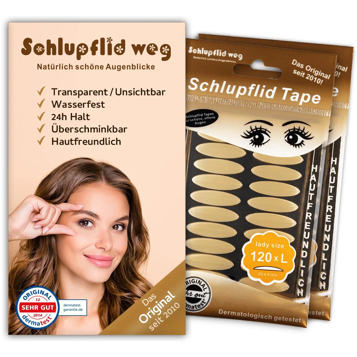 Ленты для подтяжки век «Lady Size» (L) от Schlepflip (240 шт.) Schlupflid Weg. Natürlich Schöne Augenblicke.