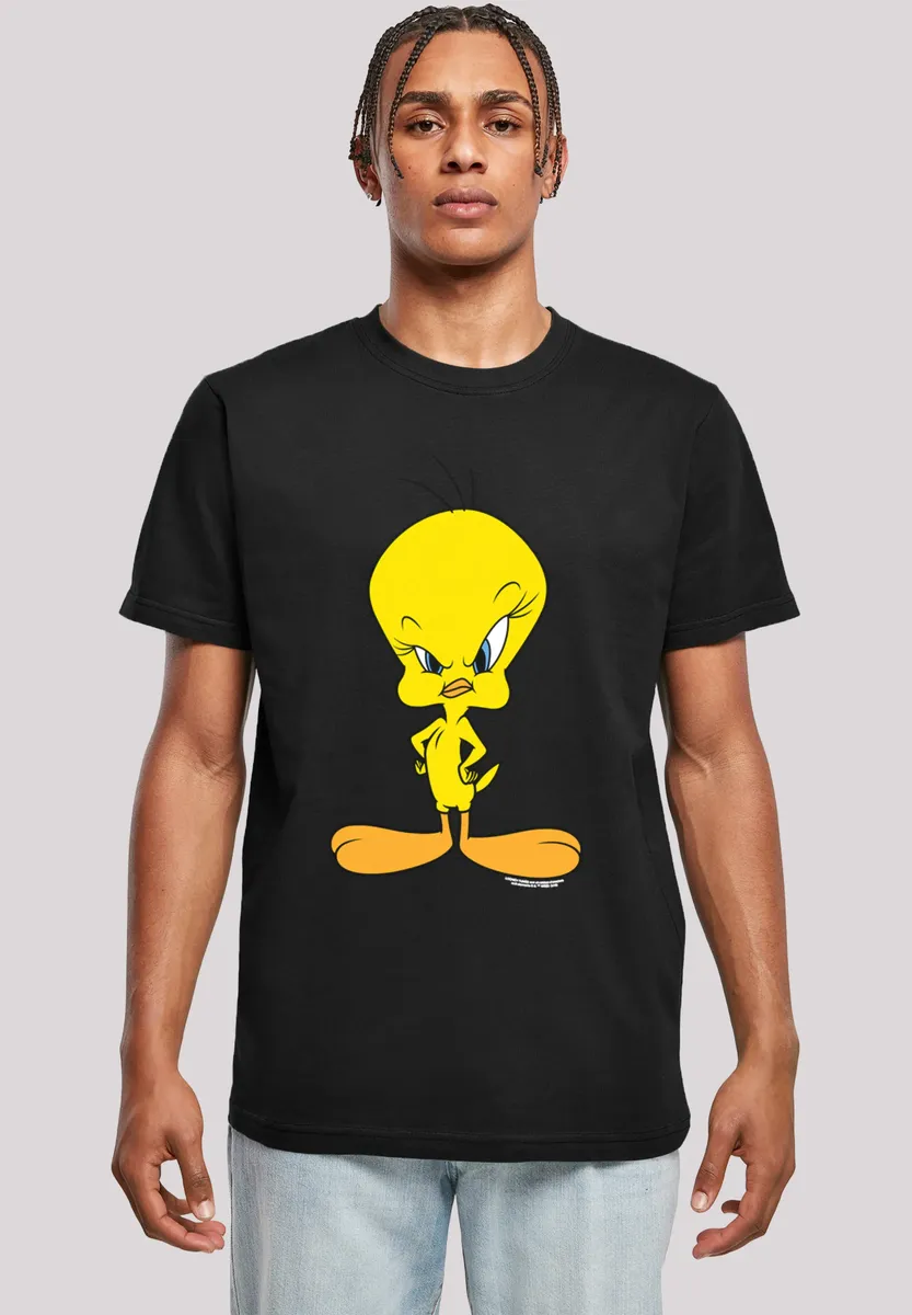 

Футболка F4NT4STIC "Looney Tunes Angry Tweety", мужская, премиум-мерч, стандартного кроя, базовая, с принтом, черный