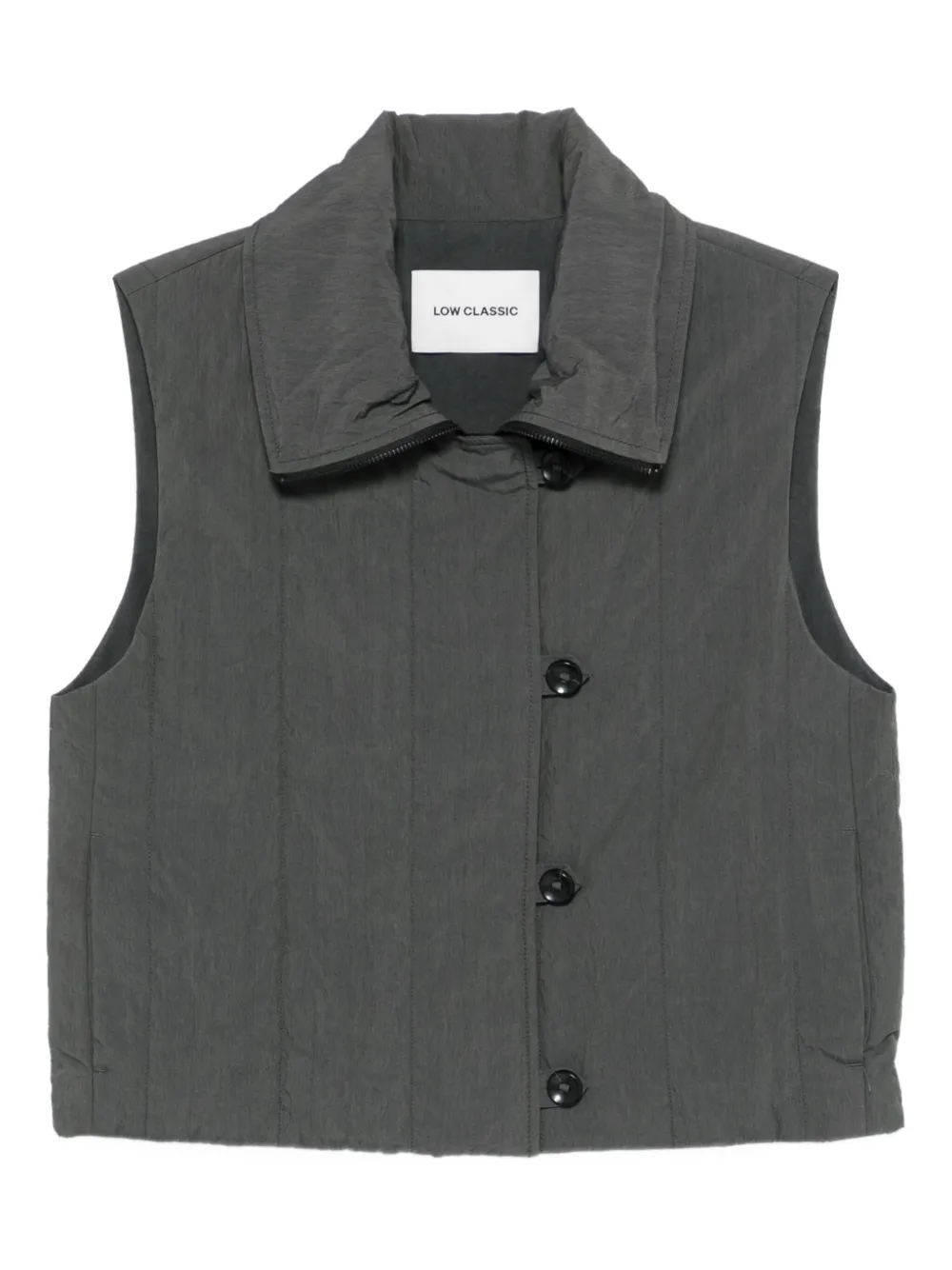 

Стеганый жилет на пуговицах Low Classic, серый