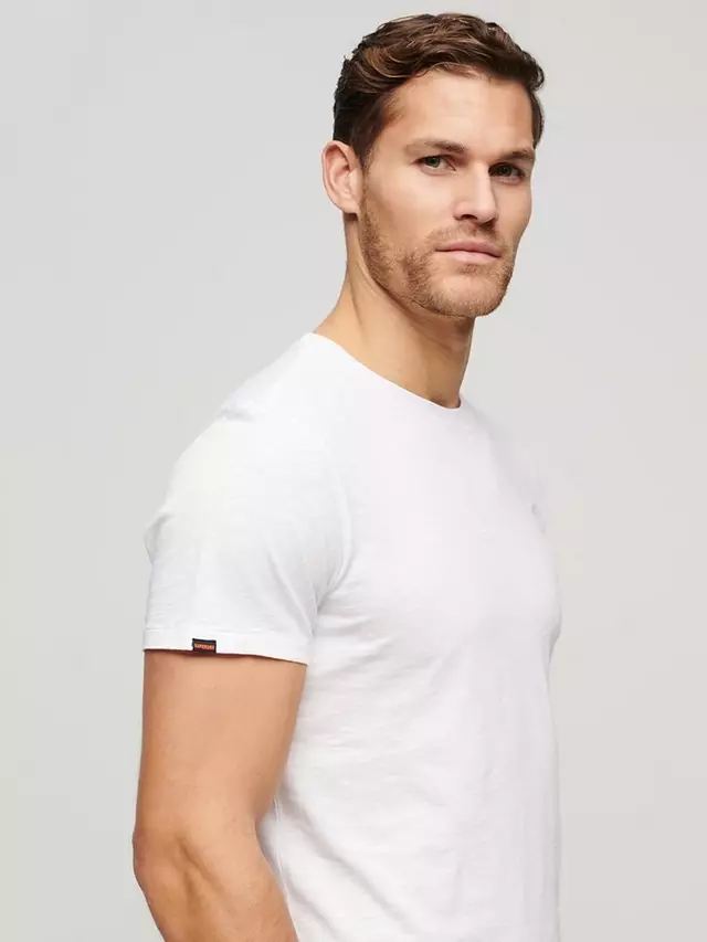 Футболка Superdry Crew Neck Slub Short Sleeved, цвет optic — фото 3