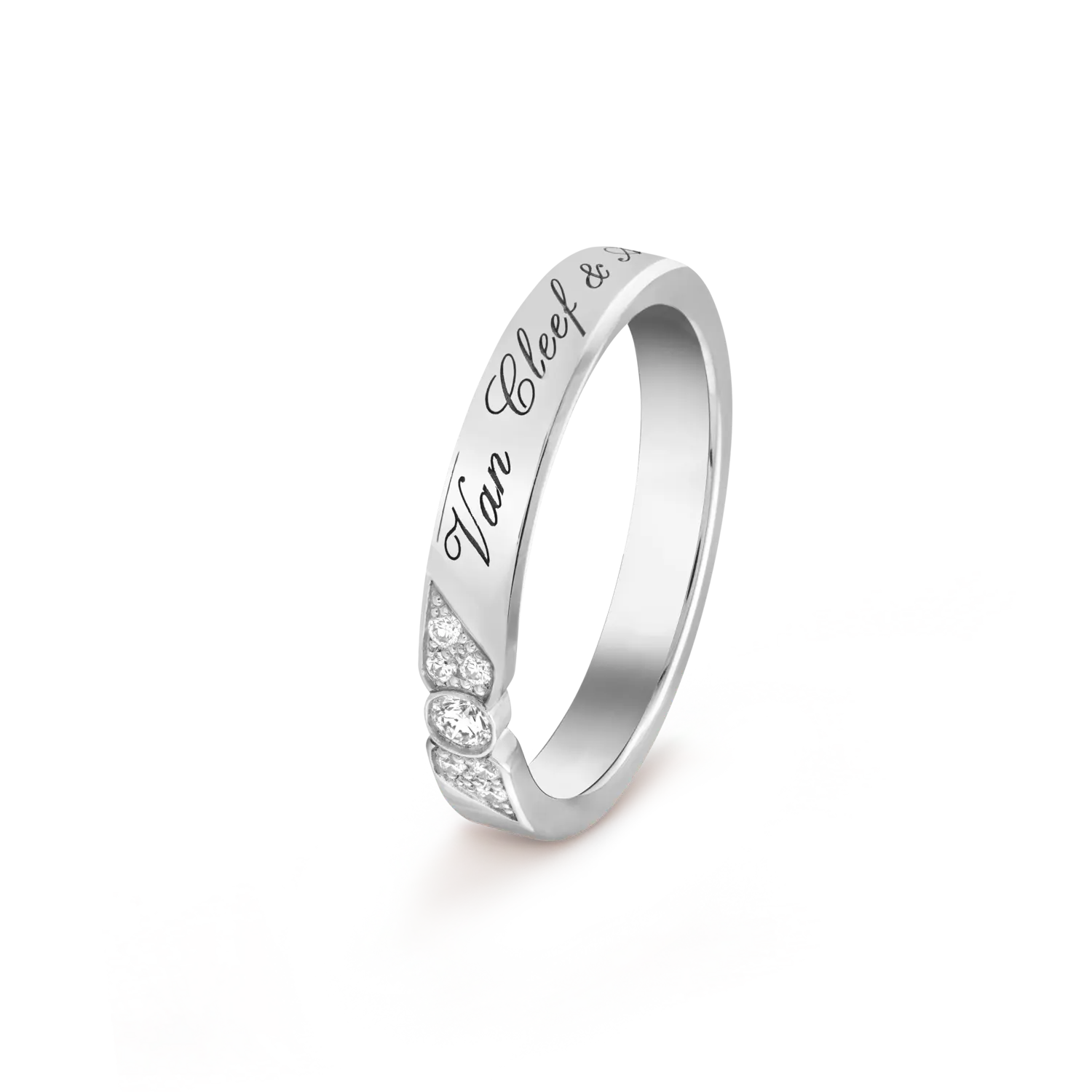 

Обручальное кольцо Van Cleef & Arpels Toujours Signature Etoiles, 3 мм, платина, бриллиант