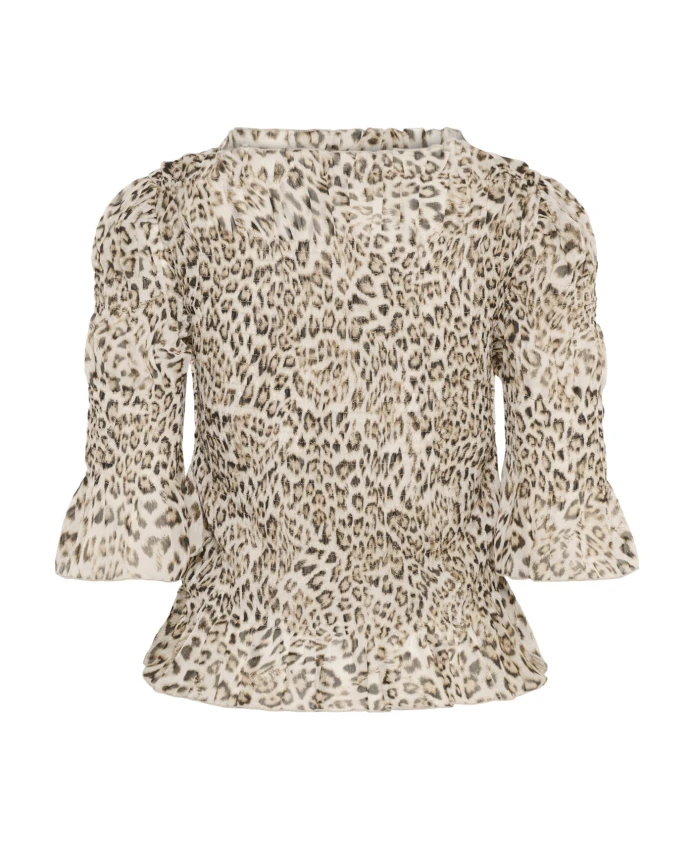 

Блузка с леопардовым принтом и юбка с баской Soaked In Luxury, коричневый