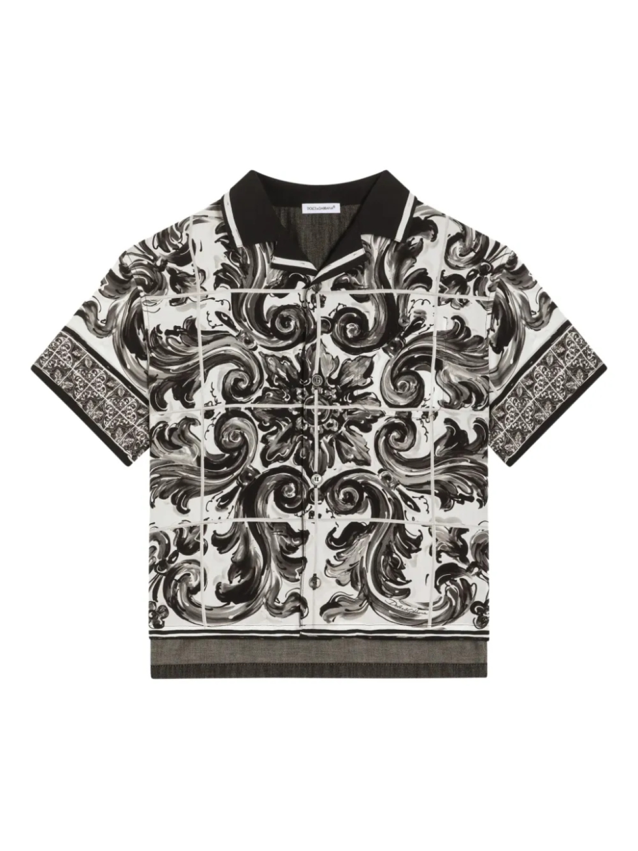 

Dolce & Gabbana Kids рубашка с принтом Majolica, черный