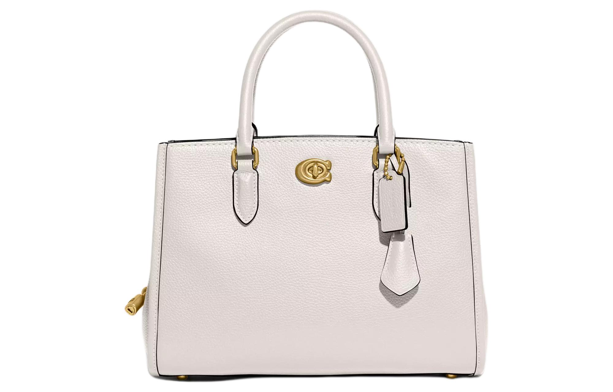 

Сумка-шоппер Brooke из кожи Coach белого цвета большая, через плечо