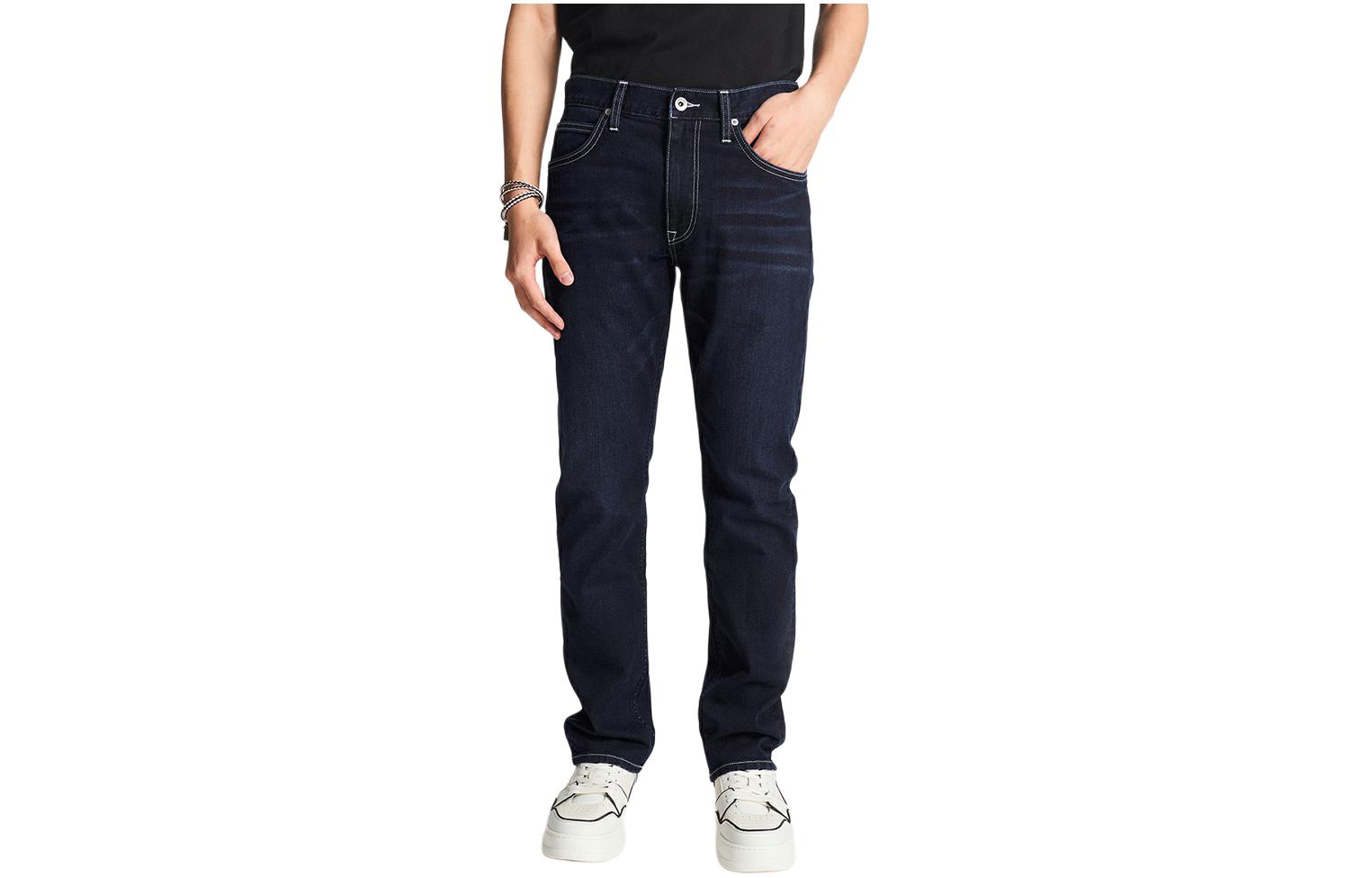 

Lee Джинсы мужские темно-синие тонкие прямого кроя