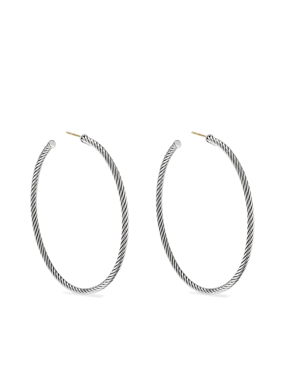 

Серебряные серьги-кольца Sculpted Cable David Yurman, серебяный