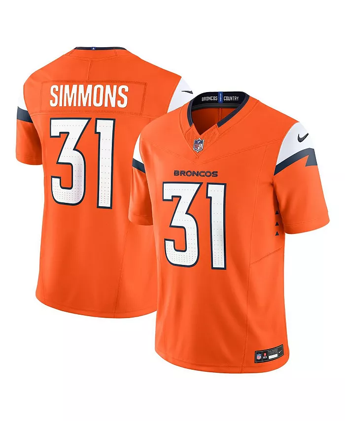 

Мужская лимитированная джерси Denver Broncos Vapor F.U.S.E. Джастина Симмонса Nike, оранжевый