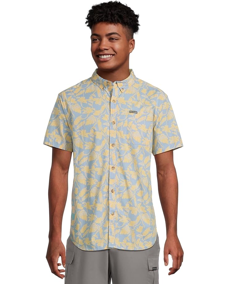 

Рубашка Columbia Rapid Rivers Printed Short, цвет Ripple Blue Vined