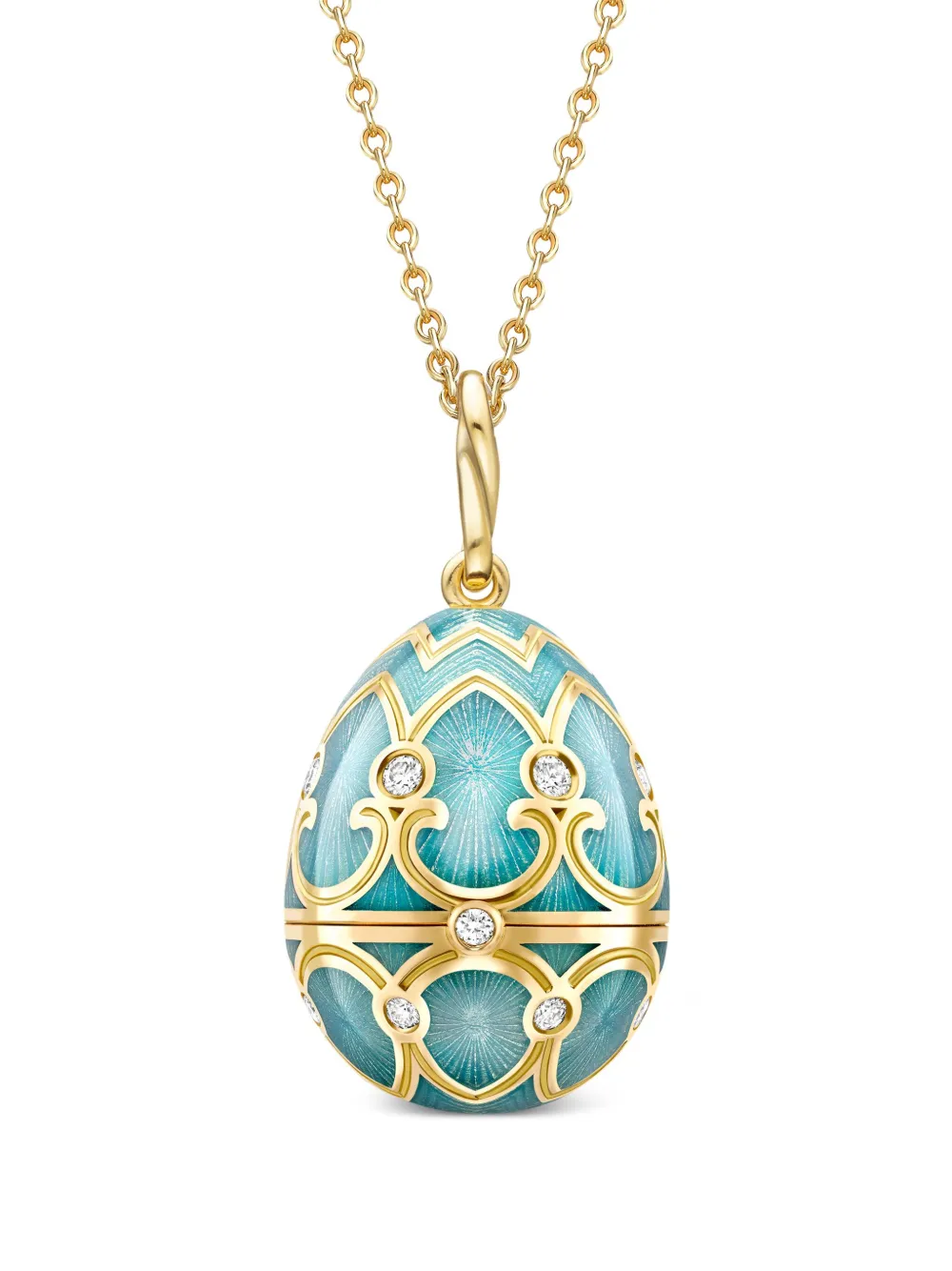 

Колье Heritage Hen Surprise из желтого золота с бриллиантами FABERGÉ, синий