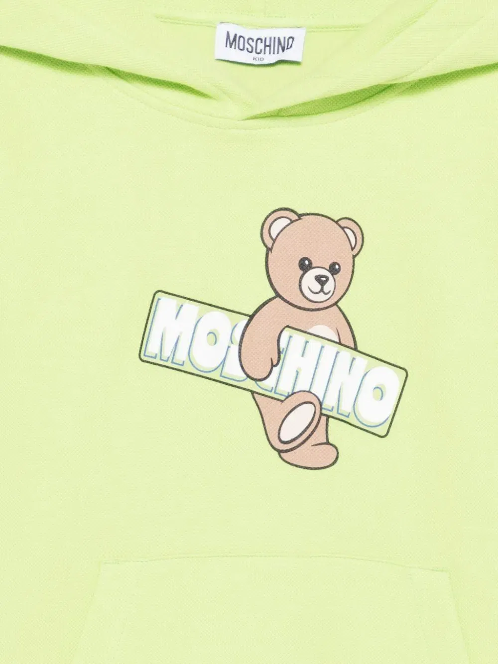 Толстовка с капюшоном и графическим принтом Moschino Kids, зеленый — фото 3