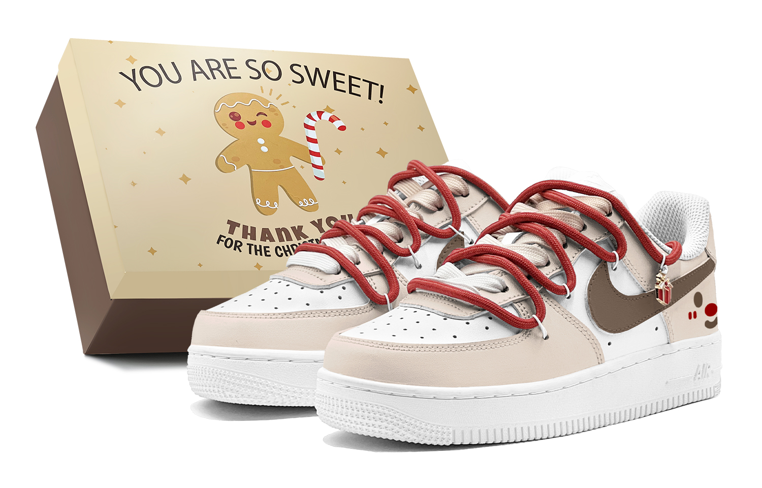 

Nike Кроссовки Air Force 1 с низким верхом, противоскользящие, износостойкие, мужские, красно-коричневые