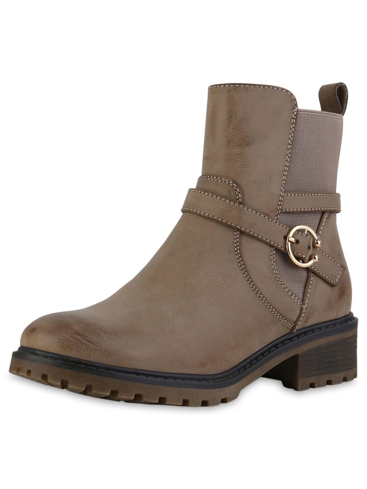 Ботильоны VAN HILL Biker Boots Aurora, хаки