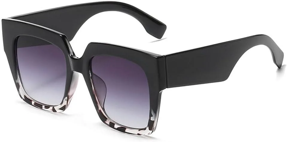 

Модные солнцезащитные очки класса люкс прямоугольной формы для женщин, винтажные, большого размера, в крупной оправе, черные с синим оттенком GHVWYX, Grey