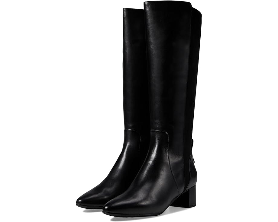 

Ботинки Cole Haan The Go-To Block Heel Tall 45 mm, цвет Black Leather