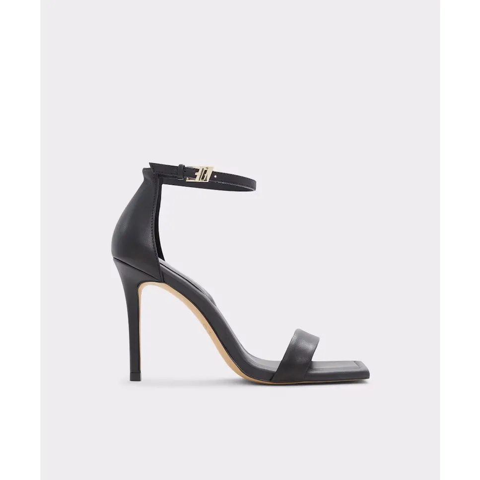 

Женские черные кожаные босоножки на каблуке Aldo