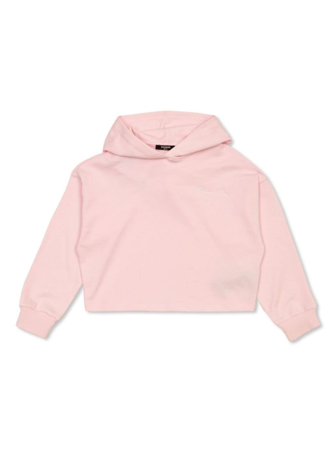 

Balmain Kids хлопковая толстовка с капюшоном и вышитым логотипом, розовый