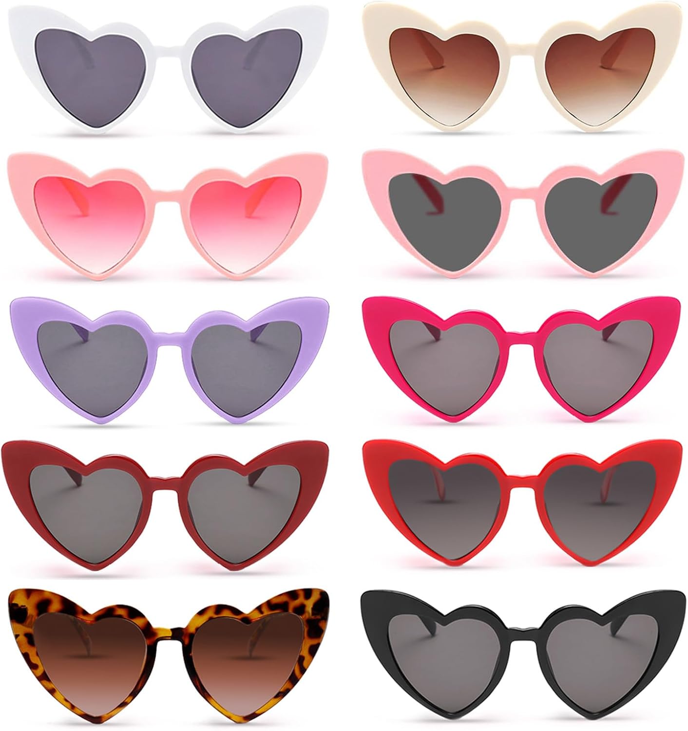 

Набор из 10 солнцезащитных очков в форме сердца для женщин, очки «кошачий глаз» в форме сердца, сувениры для девичника, свадебные принадлежности, оптовая продажа очков Matcheck, Multicolor
