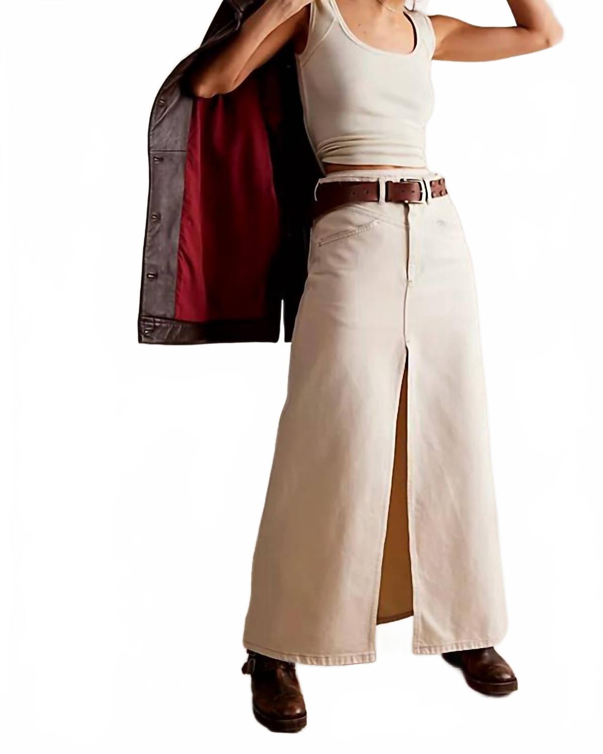 

Юбка макси из денима Come As You Are цвета Wisp Free People, Wisp