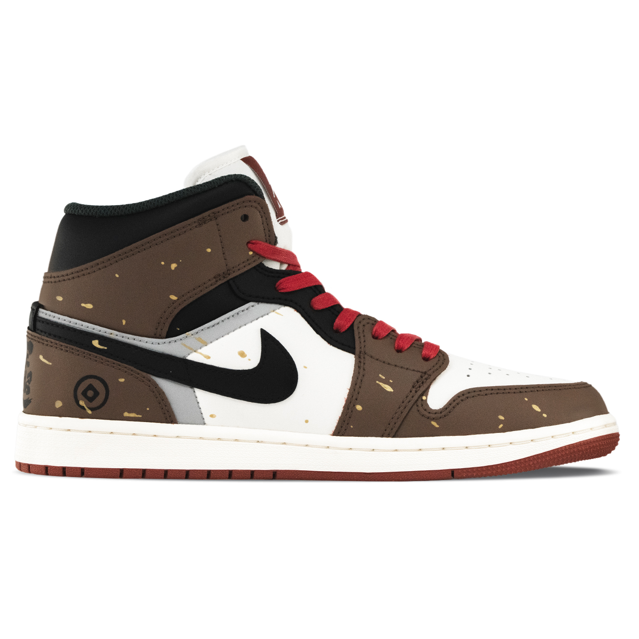 Air 1 Cushioning, Wear Resistant Mid top винтажные баскетбольные кроссовки Unisex Mocha Jordan, Mocha — фото 4
