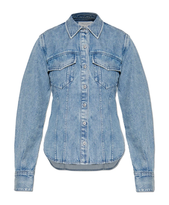 

Джинсовая рубашка Энни Rag & Bone, синий