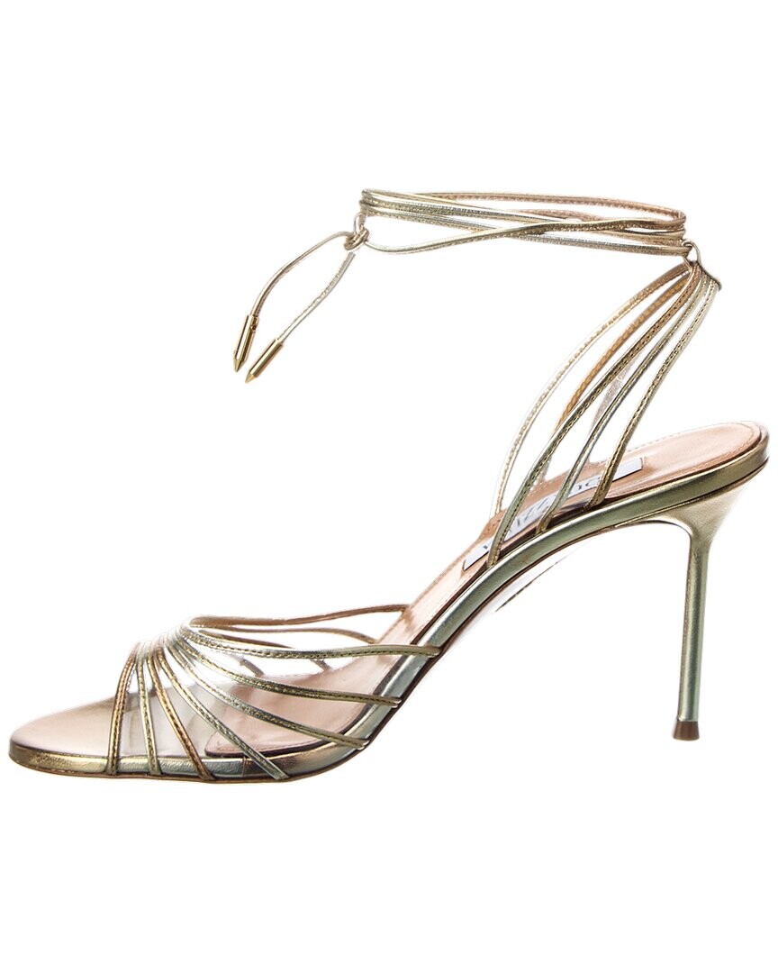 

Сандалии Aquazzura Call Me 85 из винила и кожи, золото