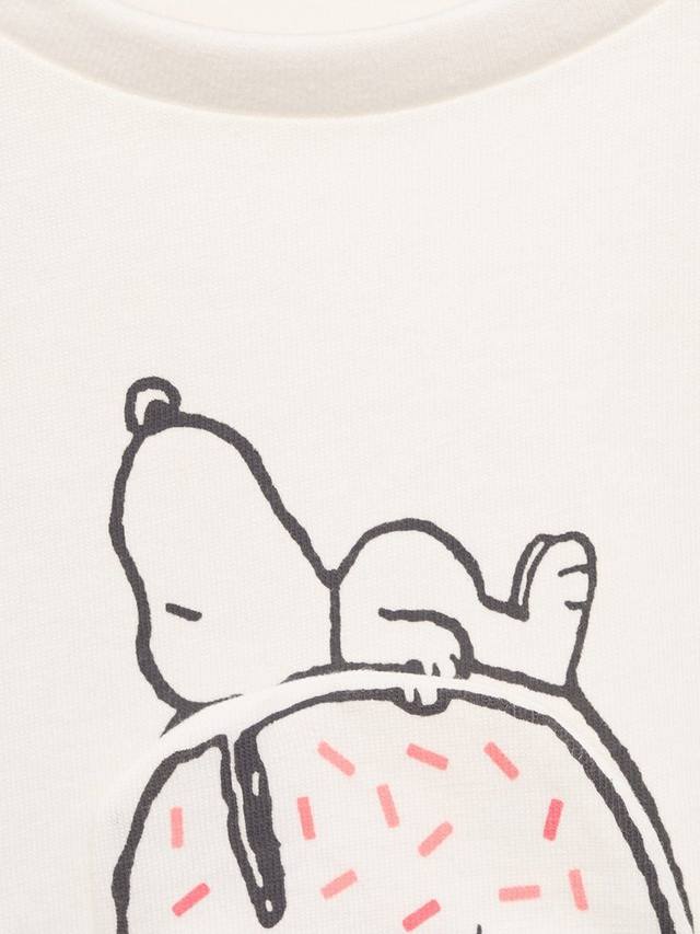 Детская футболка с галстуком Fresh Snoopy из хлопка Mango, Natural White — фото 3