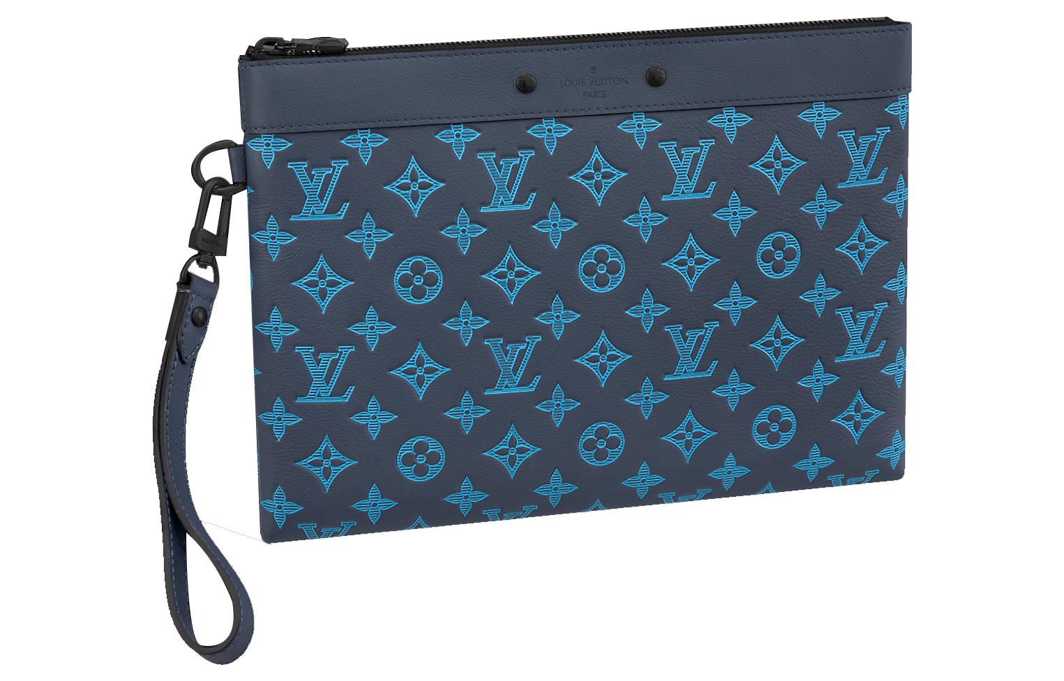 

LOUIS VUITTON Кожаный клатч унисекс морской синий