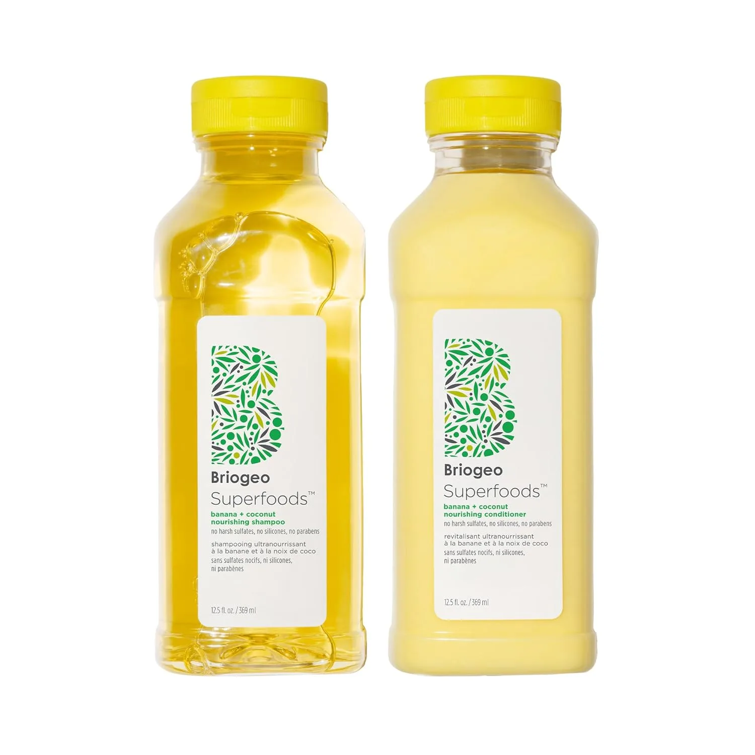 Briogeo Superfoods Banana + Coconut Hair Pack, восстанавливает тусклые и сухие волосы, увлажняет все типы волос, 2 x 370 мл 1 штука (1 шт.), Multicoloured