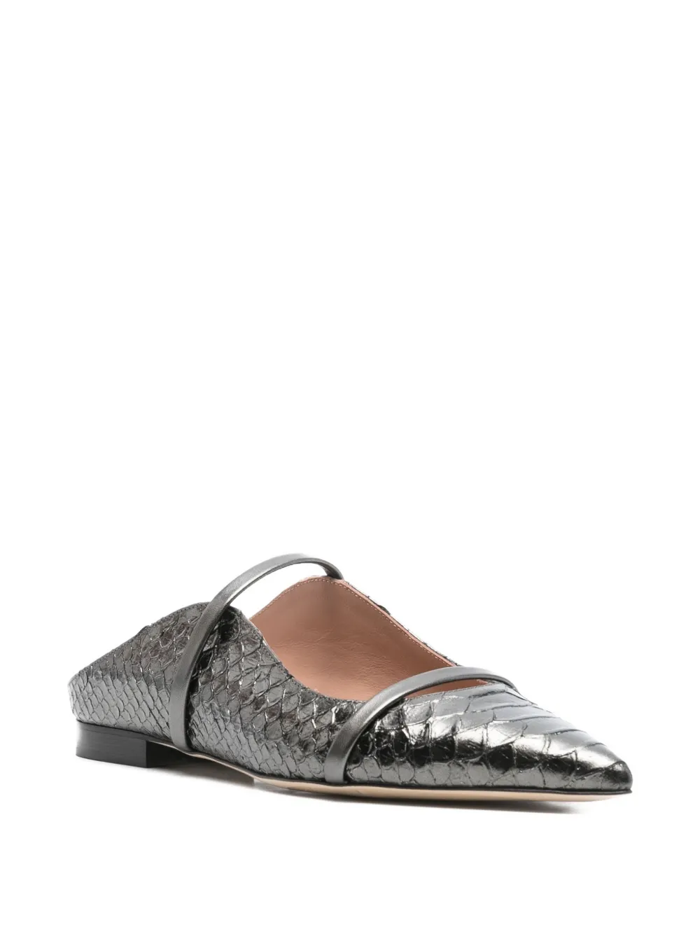 Кожаные туфли с острым носком Malone Souliers, серый — фото 2