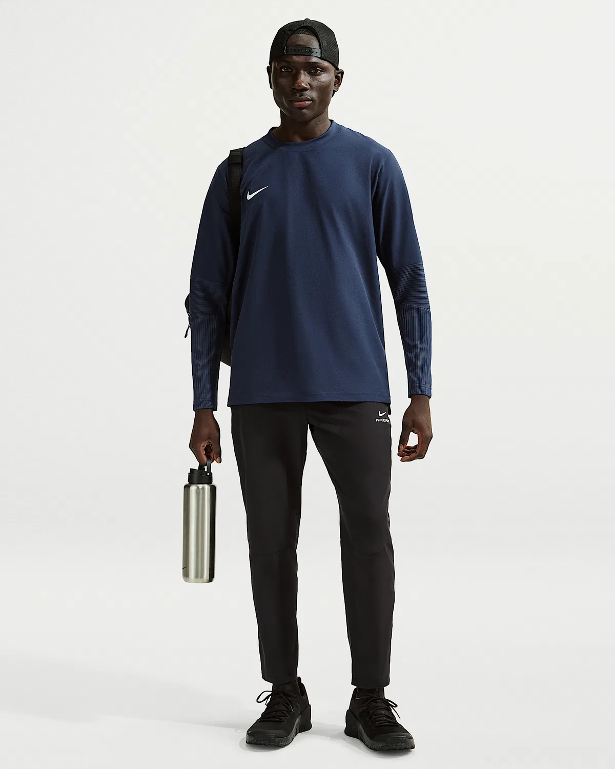 Мужская футболка Dri-FIT с круглым вырезом Nike Player, Midnight Navy/White — фото 4