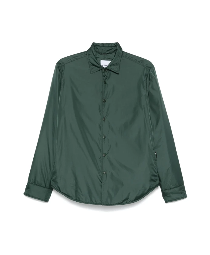 

Зеленая легкая рубашка с подкладкой Aspesi, зеленый