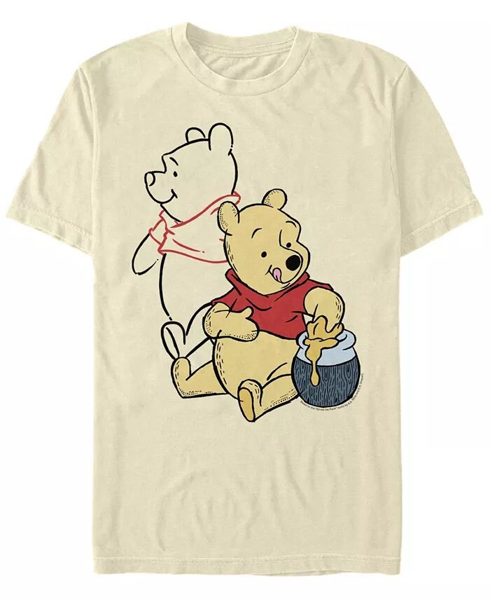 

Мужская футболка Pooh Line Art с коротким рукавом и круглым вырезом Fifth Sun, коричневый/бежевый