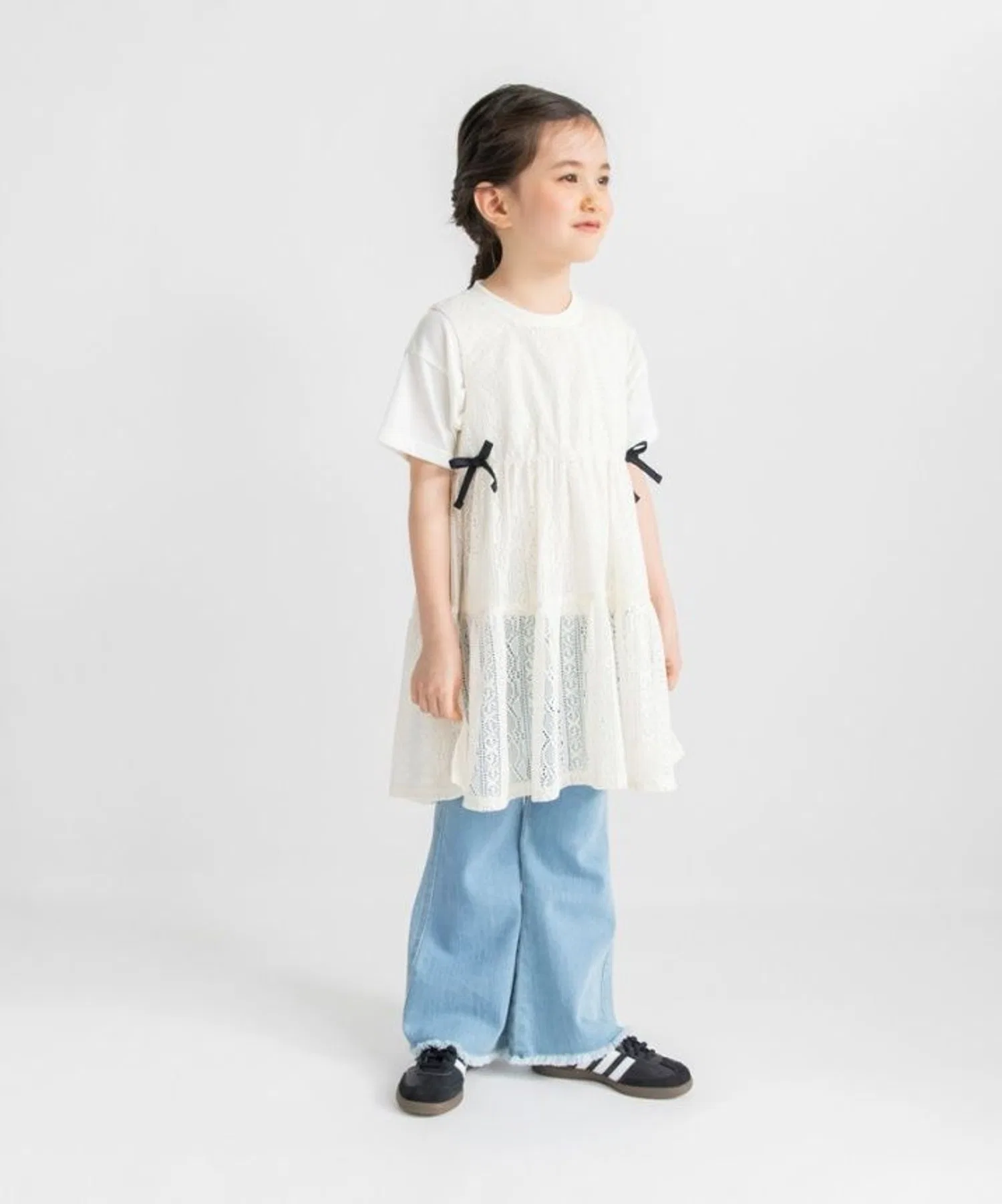Детский комплект: футболка + кружевной жилет branshes бежевый — фото 4