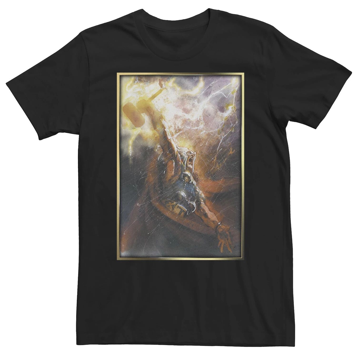 

Футболка Big & Tall Thor God Of Thunder Mjolnir с молнией Marvel